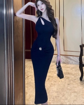 Summer sloping shoulder sexy package hip dress for women