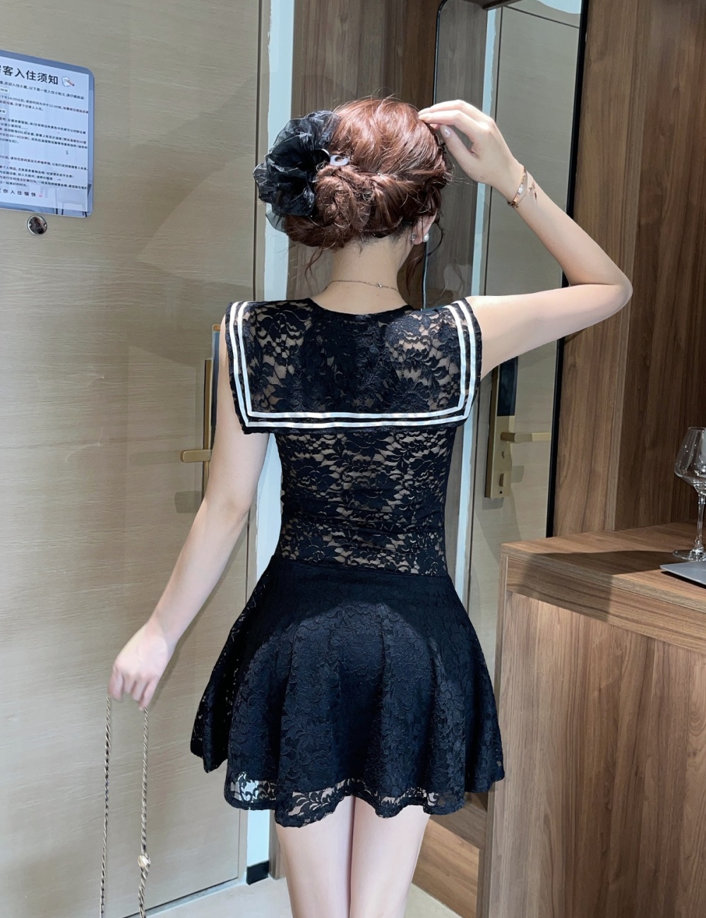 France style temperament pinched waist enticement dress