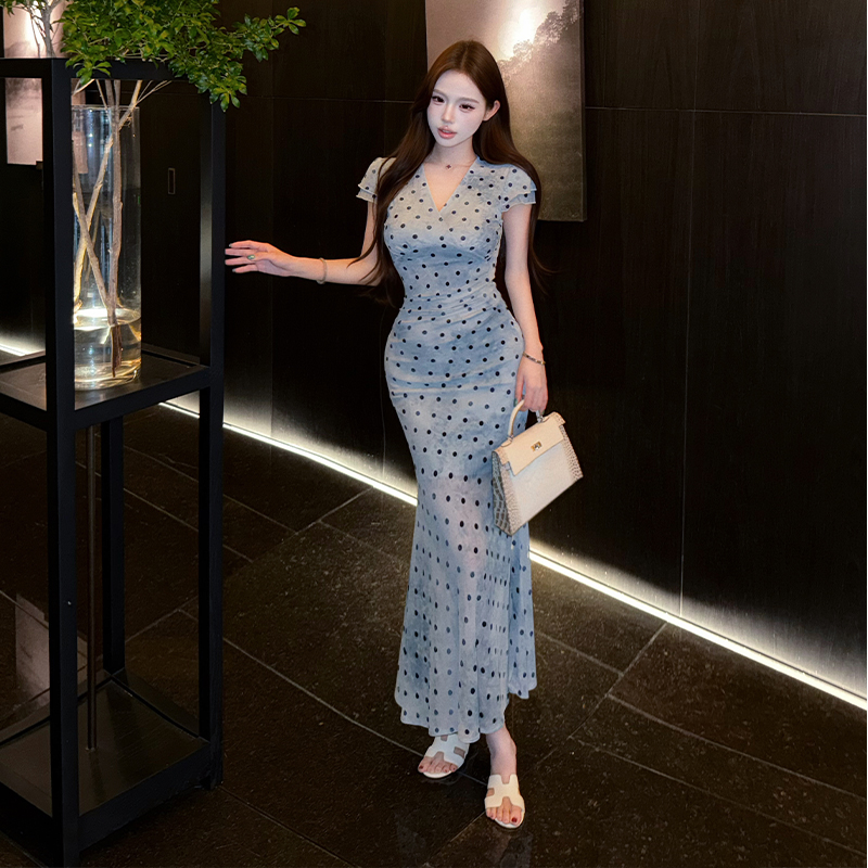 Mermaid temperament dress slim tender long dress