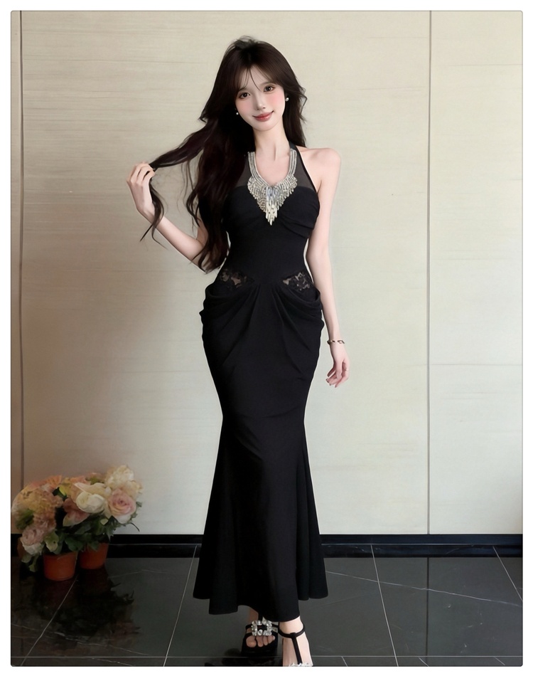 Halter summer dress package hip long dress for women
