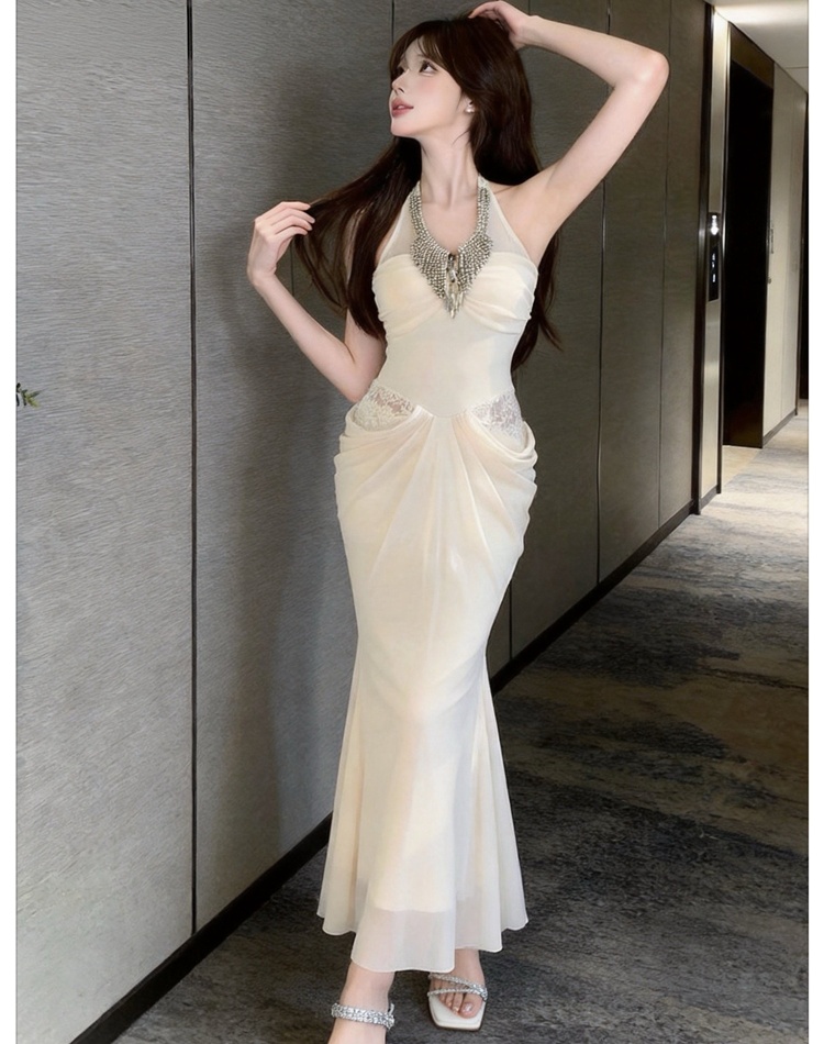 Halter summer dress package hip long dress for women