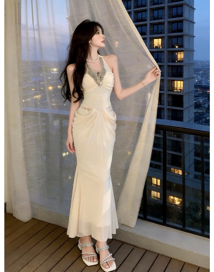 Halter summer dress package hip long dress for women