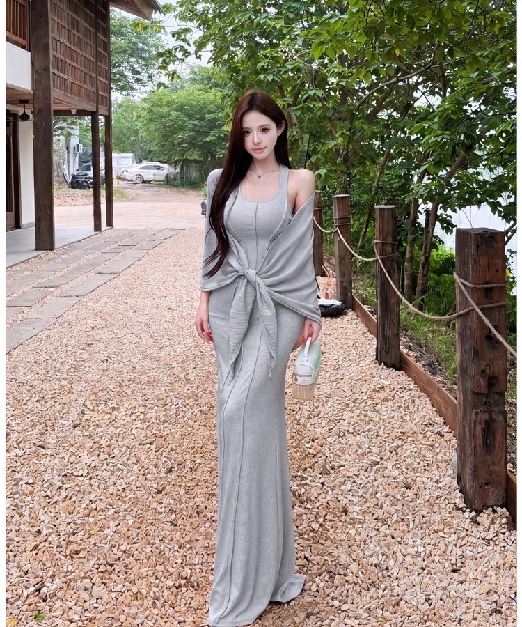 Summer temperament coat fashion dress 2pcs set