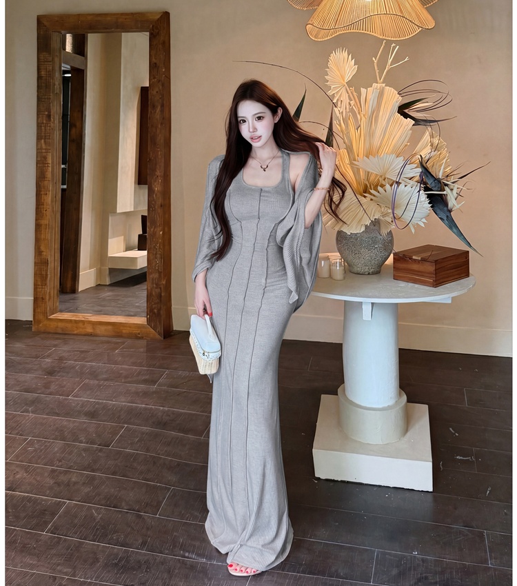 Summer temperament coat fashion dress 2pcs set