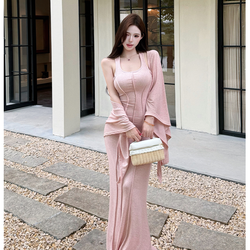 Summer temperament coat fashion dress 2pcs set