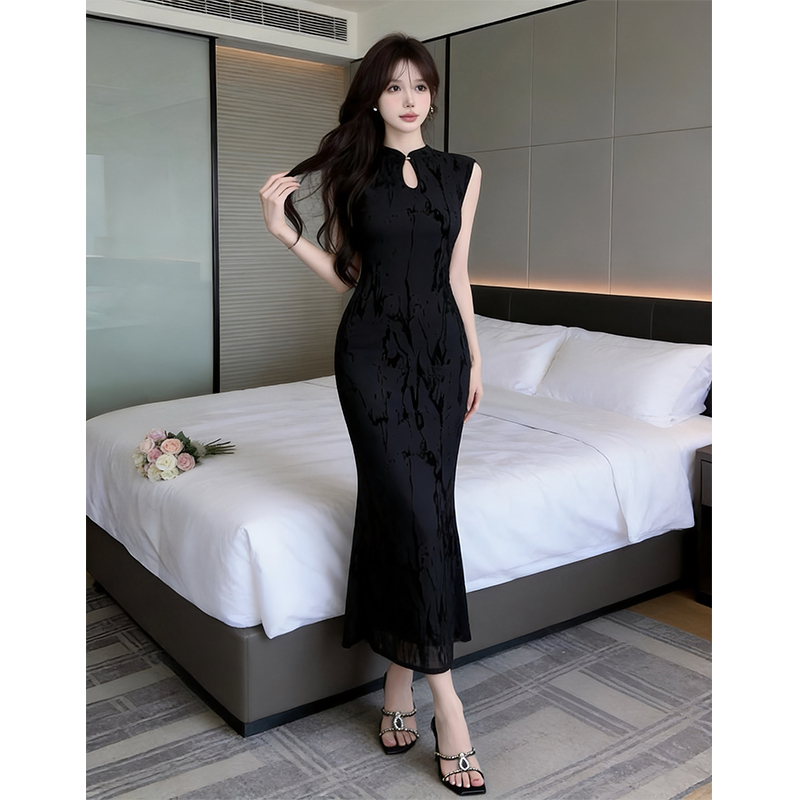 Summer long dress slim temperament cheongsam for women