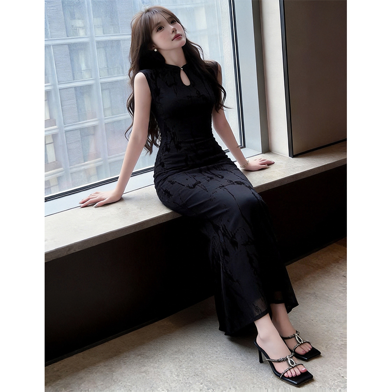 Summer long dress slim temperament cheongsam for women