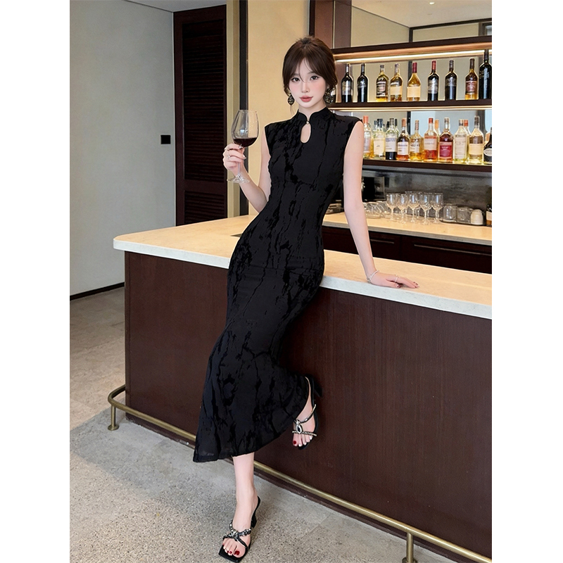 Summer long dress slim temperament cheongsam for women