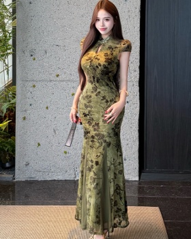 Pinched waist dress retro cheongsam for women
