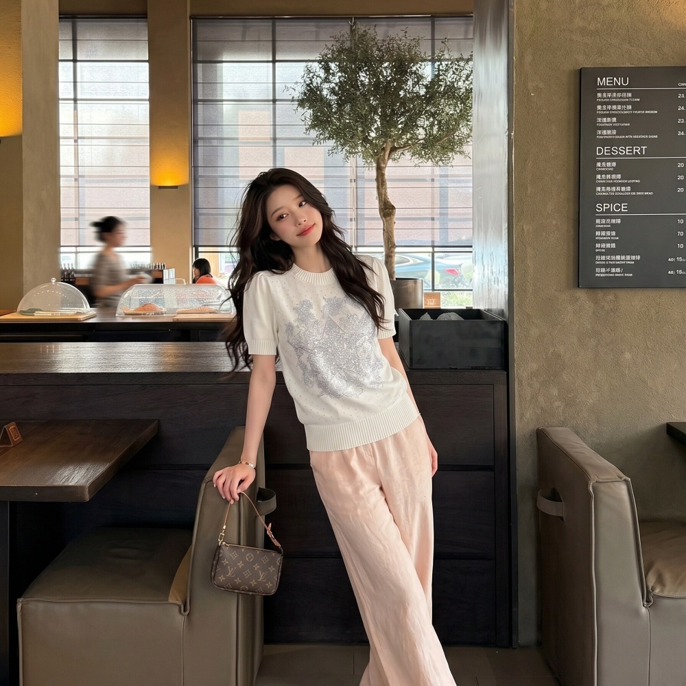 All-match summer tops short sleeve fashion sweater for women