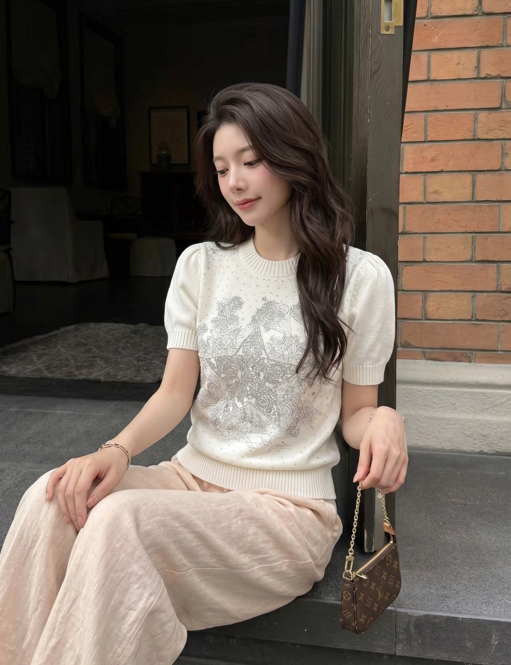 All-match summer tops short sleeve fashion sweater for women
