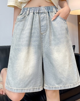 Slim wide leg five pants summer short jeans for women