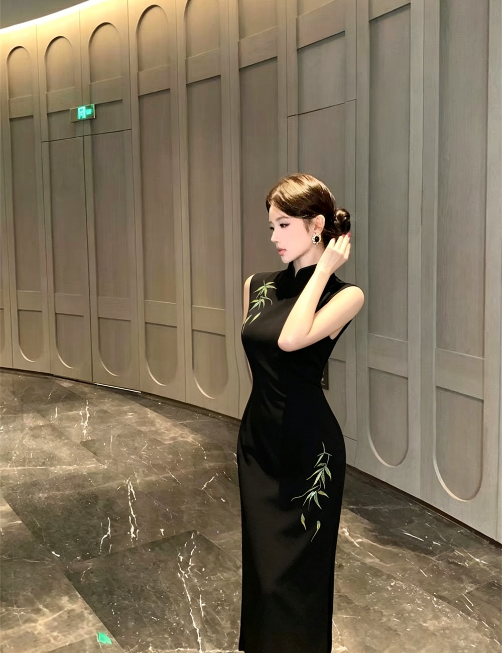 Retro embroidered summer slim dress