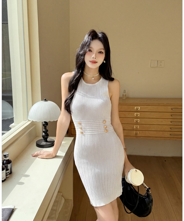 Temperament knitted dress enticement Korean style T-back