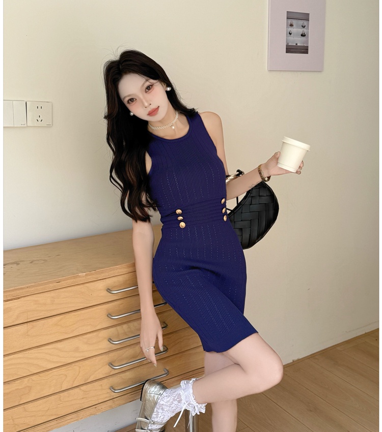 Temperament knitted dress enticement Korean style T-back