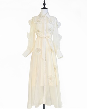 Flowers beading dress bandage long dress for women