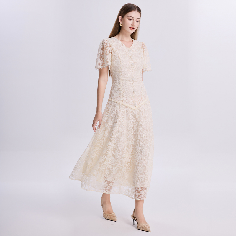 Tassels back frenum sleeve temperament dress