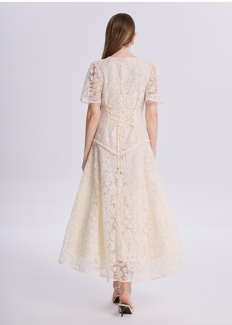 Tassels back frenum sleeve temperament dress