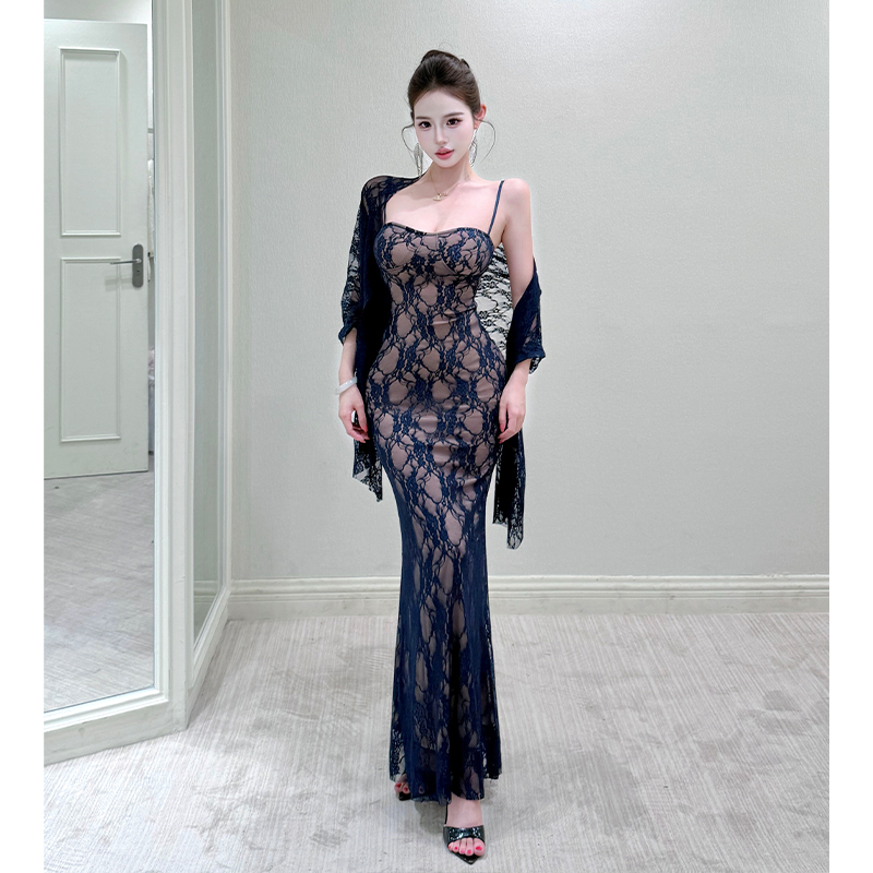 Streamer dress long dress a set for women