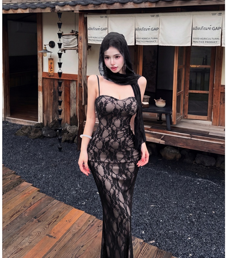 Streamer dress long dress a set for women