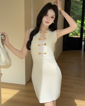 Sleeveless slim T-back France style sexy dress
