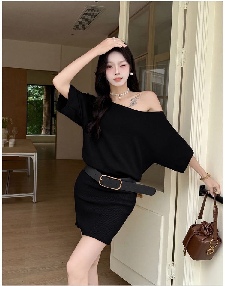 Pinched waist summer package hip dress