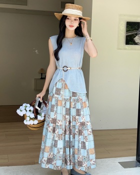 France style tops skirt 2pcs set for women