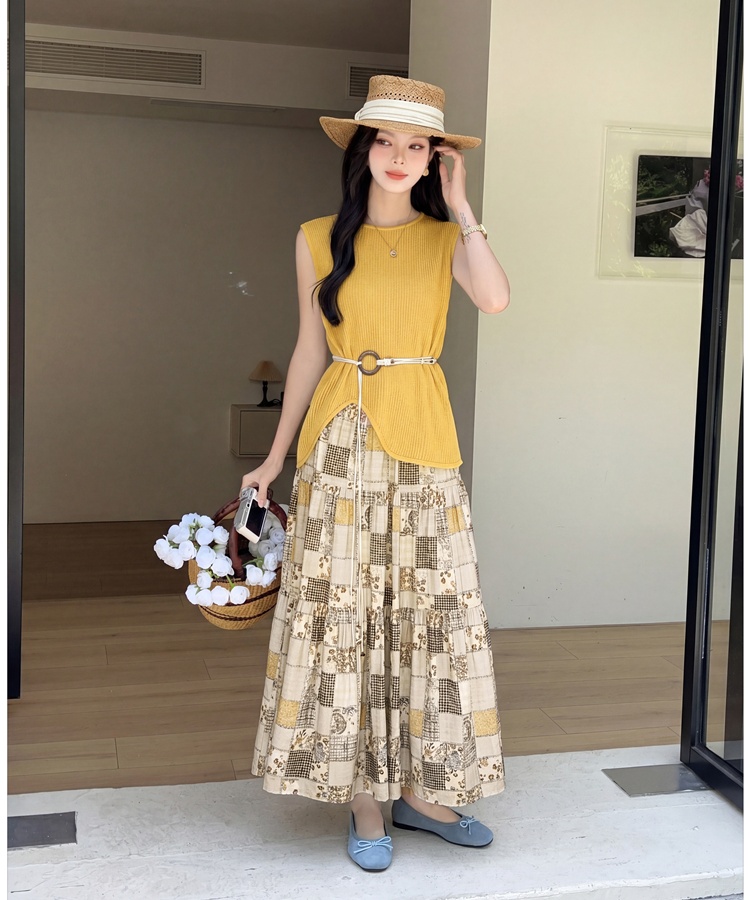 France style tops skirt 2pcs set for women