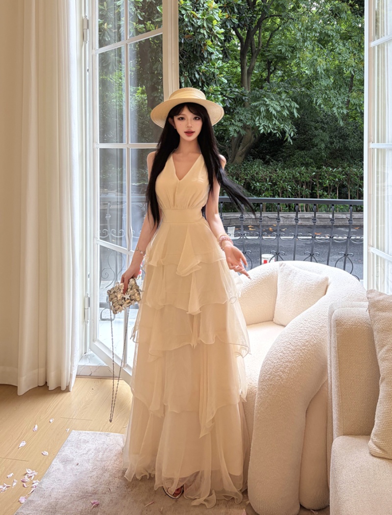 Sexy retro dress sleeveless long dress for women