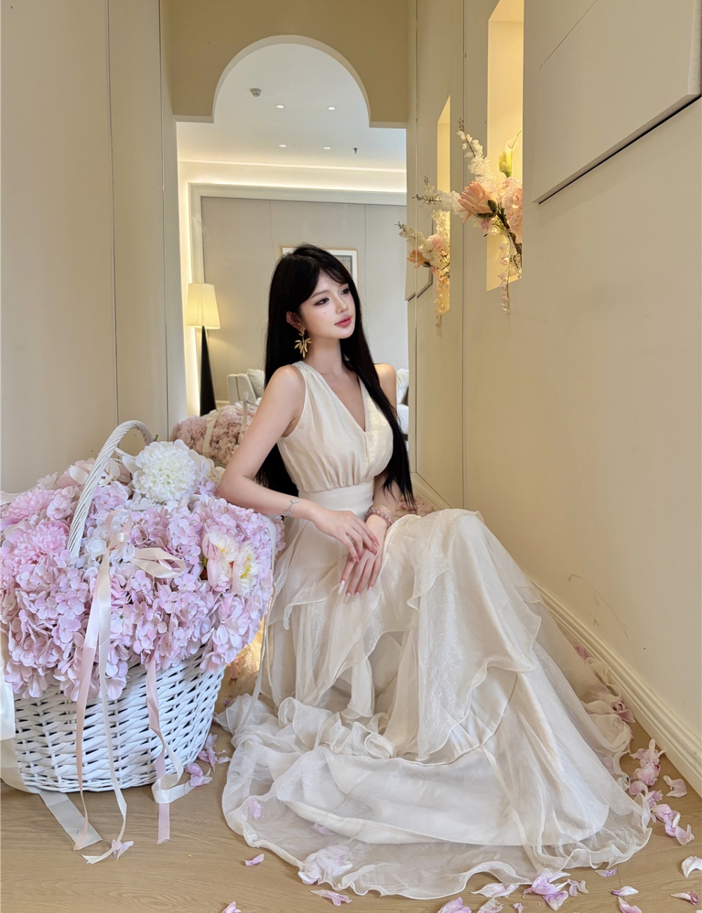 Sexy retro dress sleeveless long dress for women
