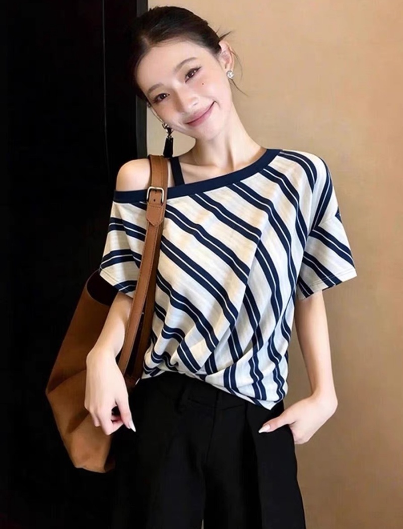 Slim unique T-shirt Korean style show young tops