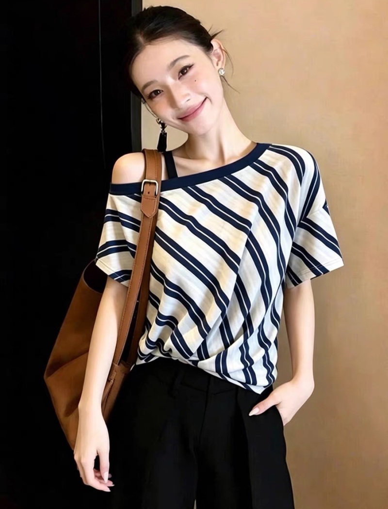 Slim unique T-shirt Korean style show young tops