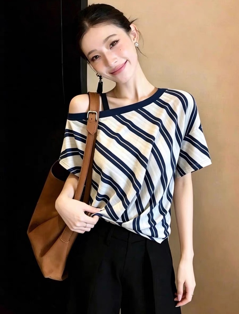 Slim unique T-shirt Korean style show young tops