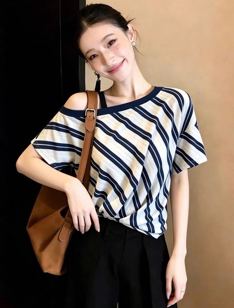 Slim unique T-shirt Korean style show young tops
