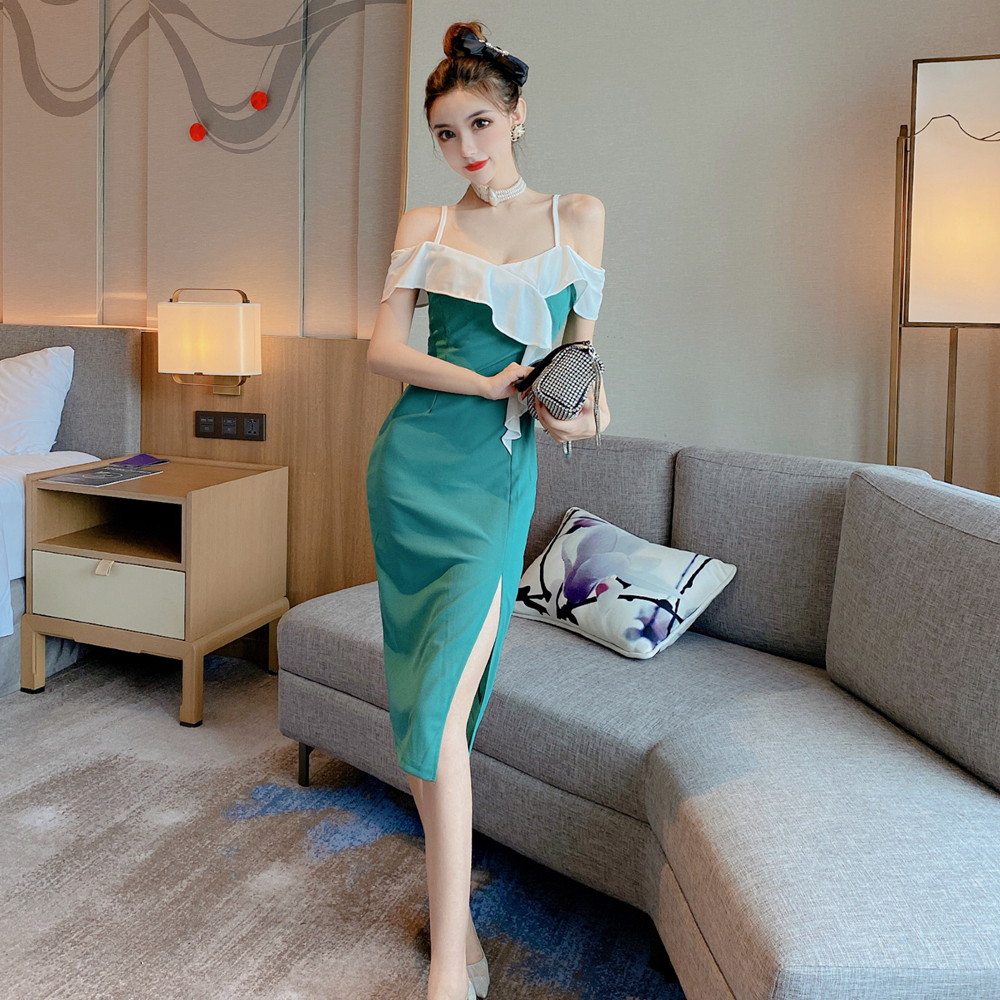 Split package hip dress sling sexy formal dress