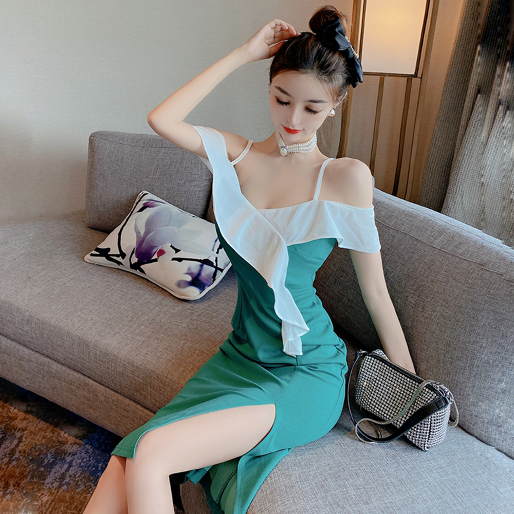 Split package hip dress sling sexy formal dress