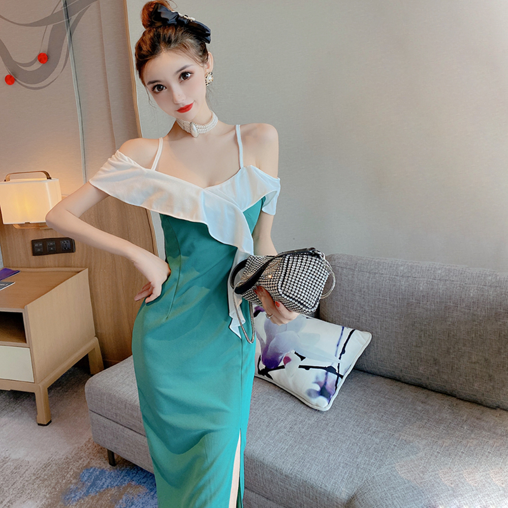 Split package hip dress sling sexy formal dress
