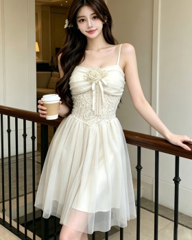 Lace France style gauze T-back enticement sling dress