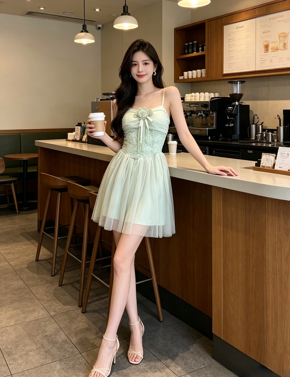 Lace France style gauze T-back enticement sling dress