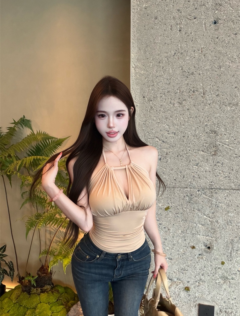 Adjustable sling maiden halter chouzhe vest for women