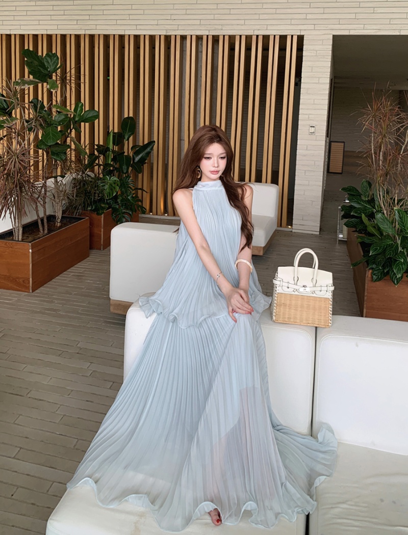 Summer frenum long skirt sexy chiffon shirt a set for women