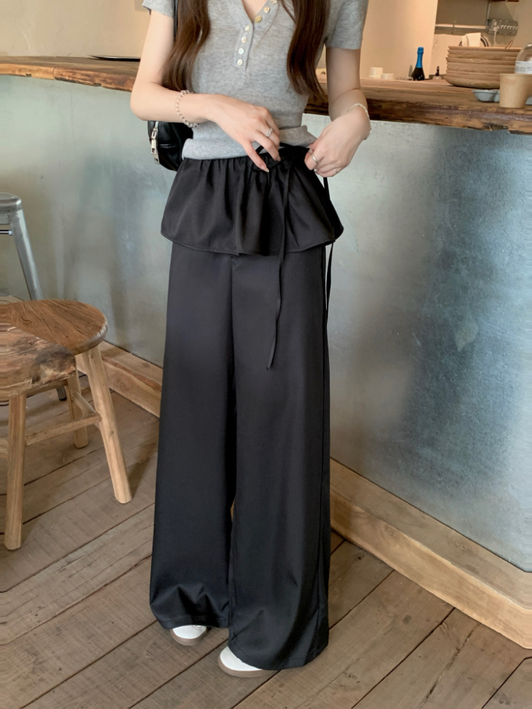 Loose retro pants wide leg casual pants for women