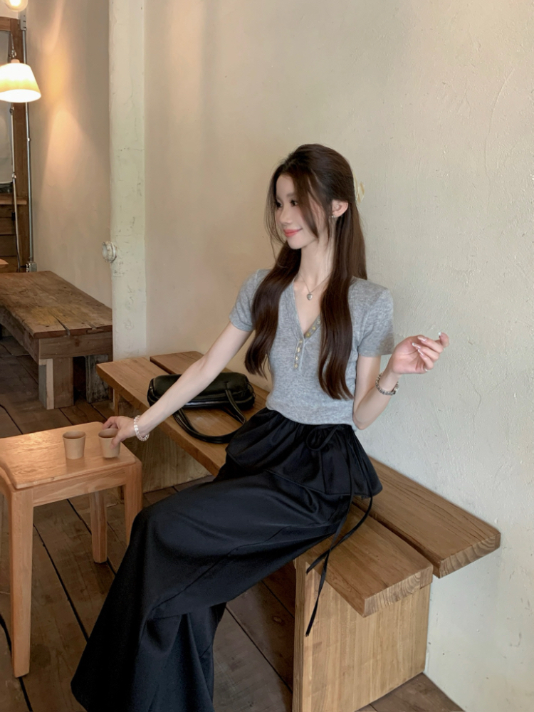 Loose retro pants wide leg casual pants for women