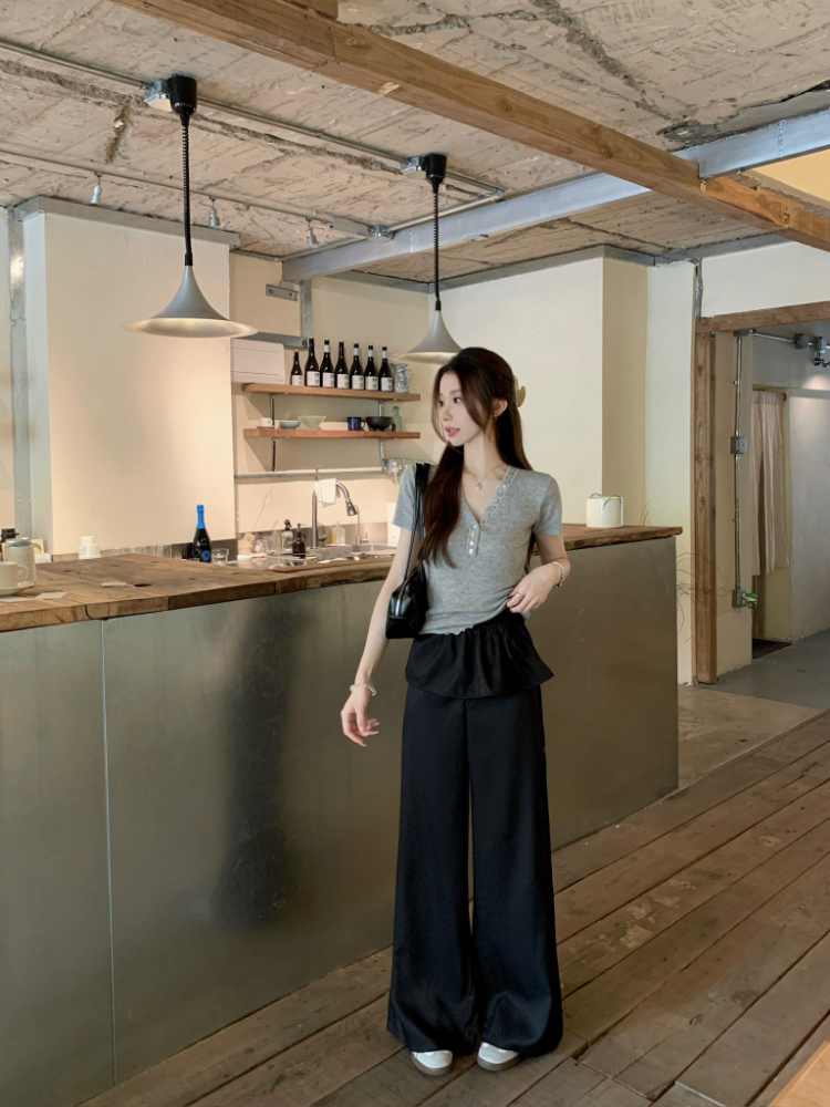 Loose retro pants wide leg casual pants for women
