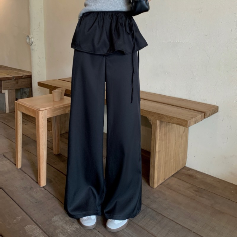 Loose retro pants wide leg casual pants for women