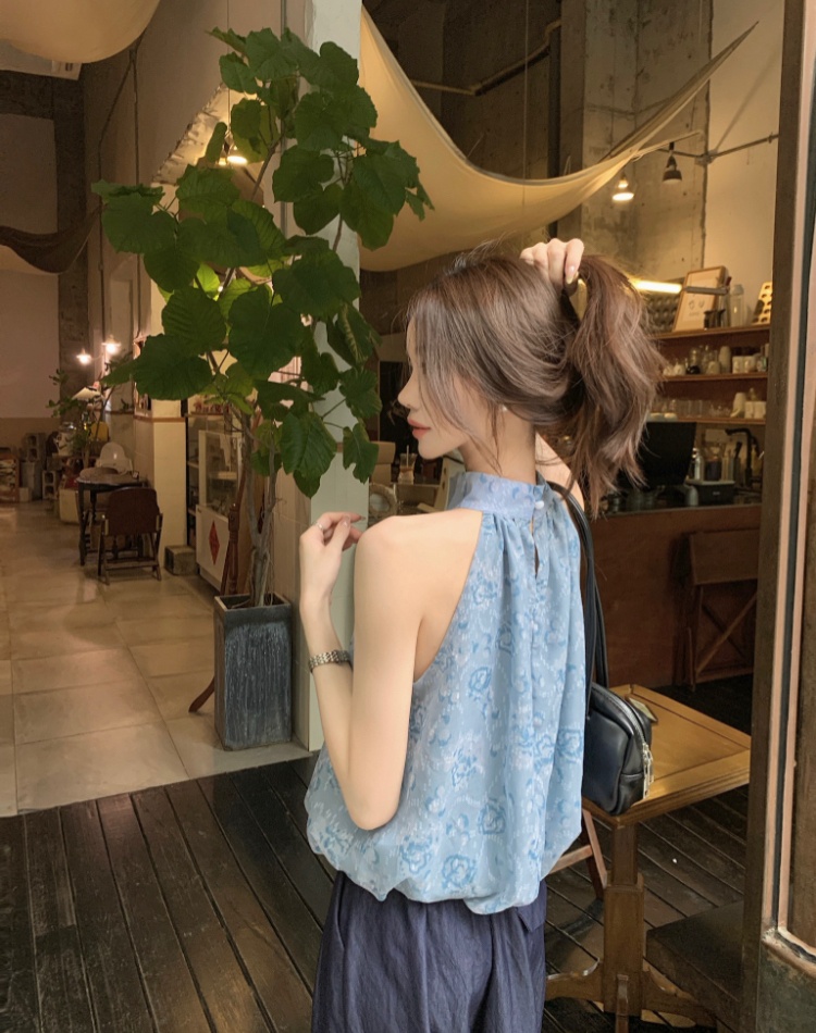 Temperament halter tops sleeveless all-match vest for women