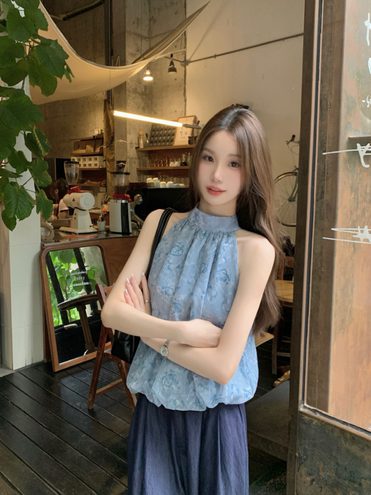 Temperament halter tops sleeveless all-match vest for women