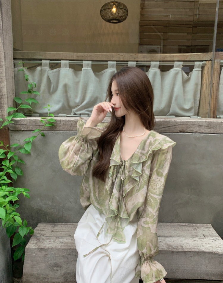 Thin France style small shirt sunscreen shirt for women