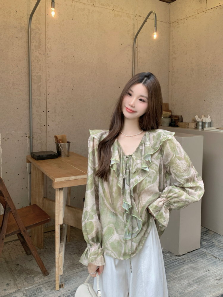 Thin France style small shirt sunscreen shirt for women