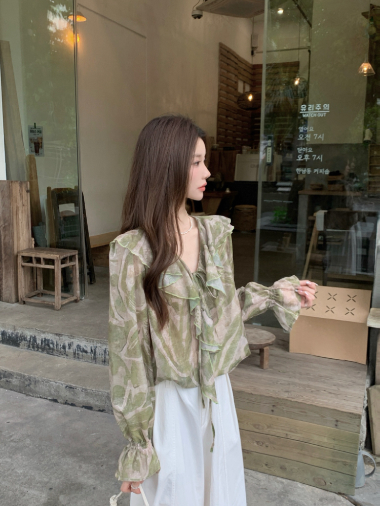 Thin France style small shirt sunscreen shirt for women
